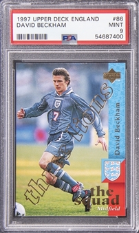 1997 Upper Deck England #86 David Beckham (#0319/5000) - PSA MINT 9